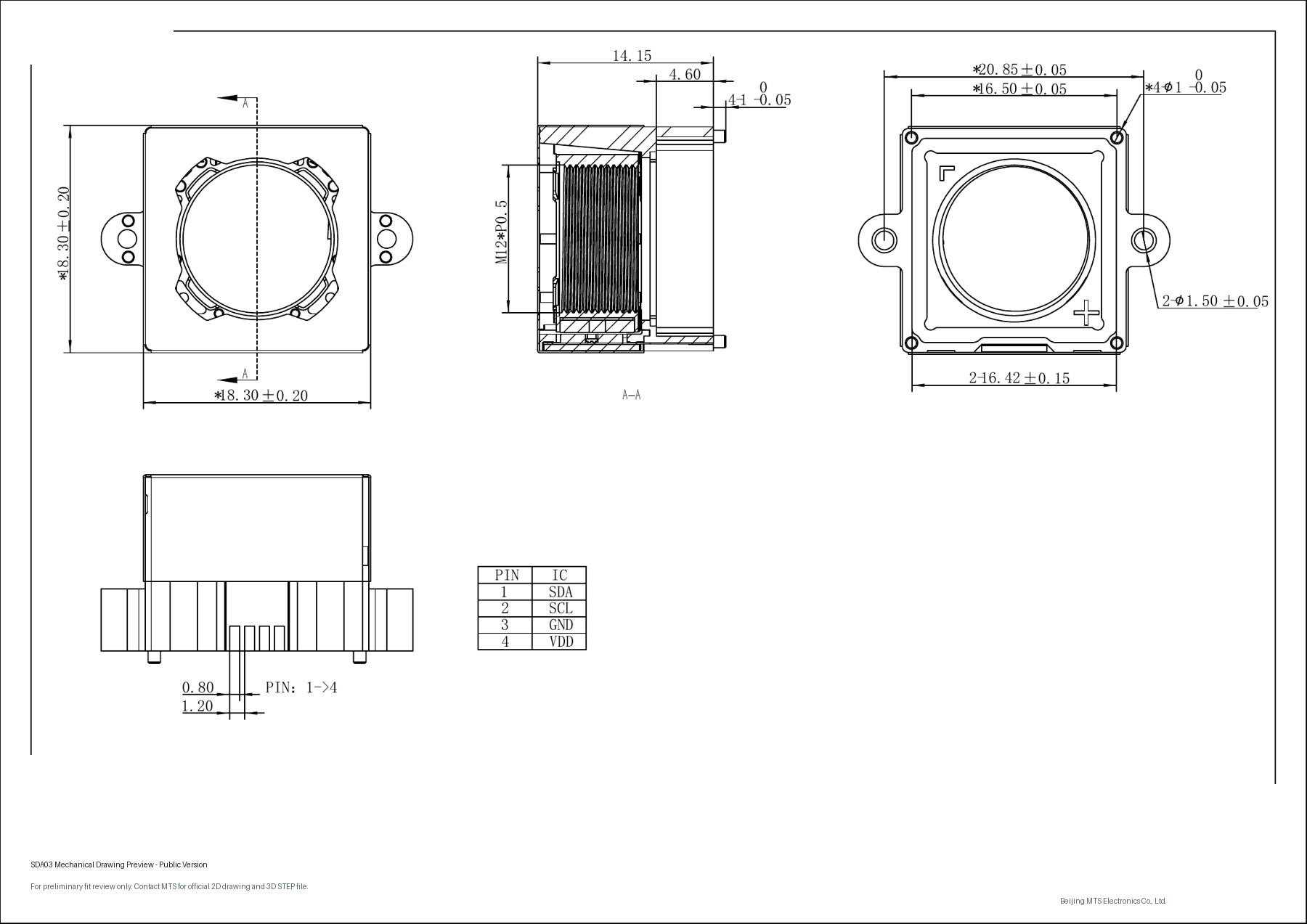 SDA03 public mechanical drawing preview